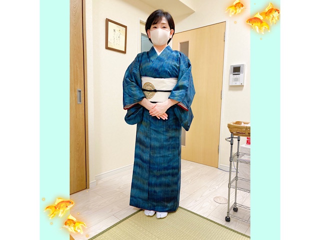 結城紬が美しい！生徒さまの着物コーデ | 東京都中央区月島・個人