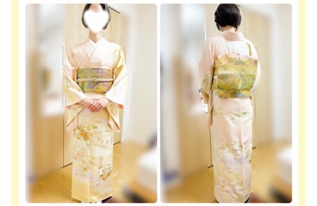 フォーシーズンズホテル東京大手町 結婚式出張着付け｜ピンクの訪問着と金糸の袋帯で秋の上品コーデ（中央区）