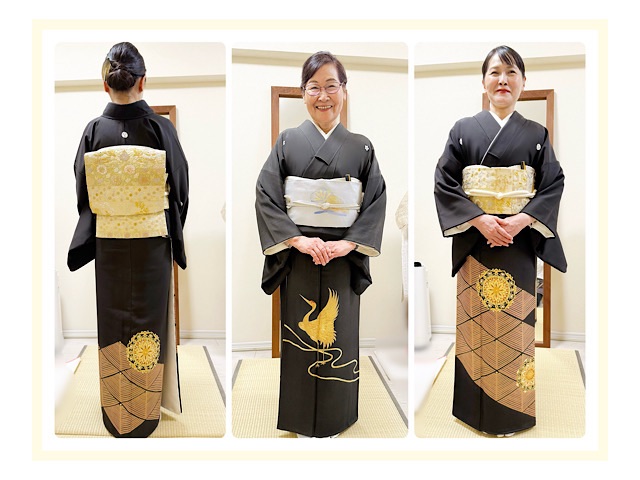 留袖 五つ紋付き お母様 とお祖母様の着付け・ヘアセット